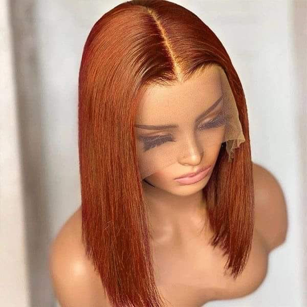 Transparent Burnt Orange Bob Straight